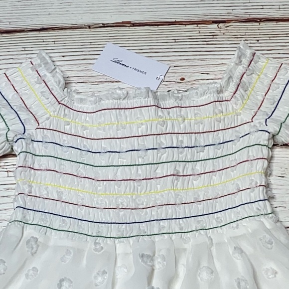 NWT Lovers + Friends Off The Shoulder Babydoll Mini Dress in White Sz S - Picture 7 of 16